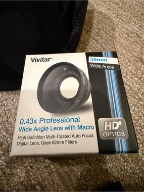 Vivitar 0.43x Professional Wide Angle Lens with Macro - Black